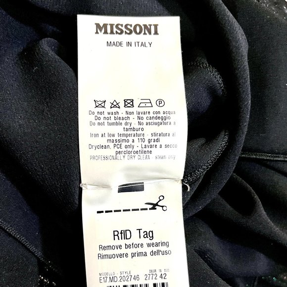 ⭐️SALE: $2235 Orange Label MISSONI Metallic Geometric Knit Skirt Size 6 - Picture 10 of 14